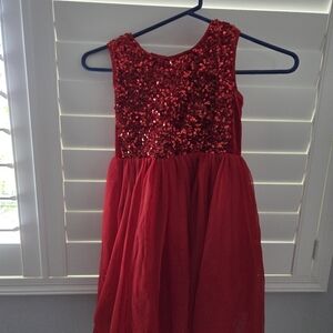 Red Sequin Sleeveless Dress